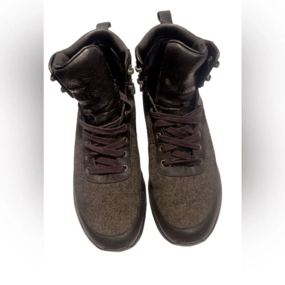 Vintage Roots Black Grey Athleisure Classic hiking Leather fabric Sneakers 11